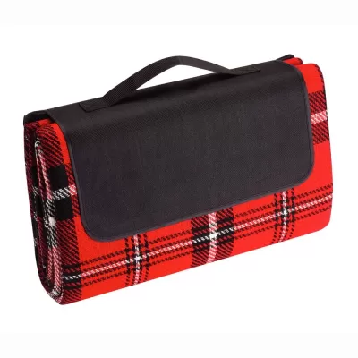 branded Folding Picnic Rug with Coloured Flap, from our range of promotional Picnic Blankets