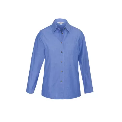 branded Ladies Wrinkle Free Chambray Long Sleeve Shirt, from our range of promotional Ladies Corporate Shirts