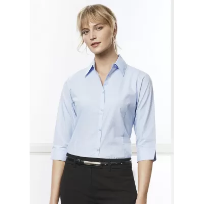 branded Ladies Micro Check 3/4 Sleeve Shirt, from our range of promotional Ladies Corporate Shirts