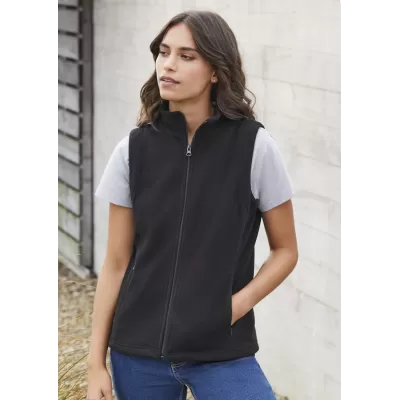 branded Ladies Plain Micro Fleece Vest, from our range of promotional Fleece Tops