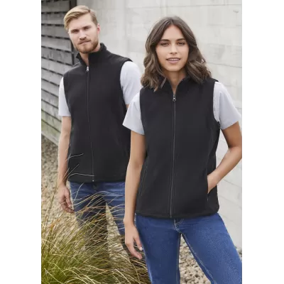 branded Ladies Plain Micro Fleece Vest, from our range of promotional Fleece Tops