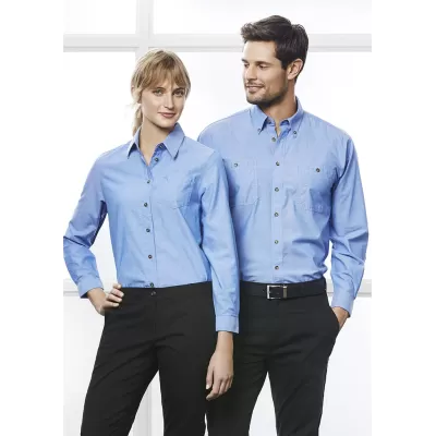 branded Mens Wrinkle Free Chambray Long Sleeve Shirt, from our range of promotional Men's Corporate Shirts