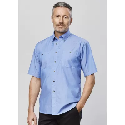 branded Mens Wrinkle Free Chambray Short Sleeve Shirt, from our range of promotional Men's Corporate Shirts