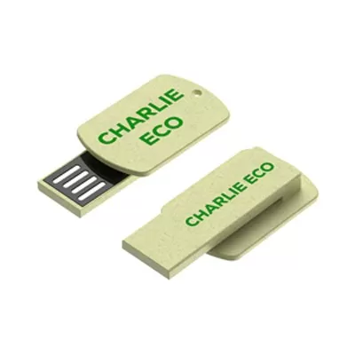 branded Charlie Eco Clip Flash Drive 4GB - 64GB (USB 2.0), from our range of promotional Flash Drives