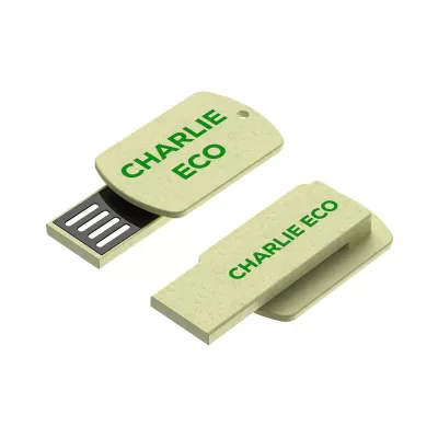 branded Charlie Eco Clip Flash Drive 4GB - 64GB (USB 2.0), from our range of promotional Flash Drives