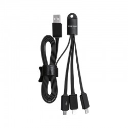 branded Parma 3n1 Light Up Charge Cable - 15 cm, from our range of promotional USB Hubs & Cables