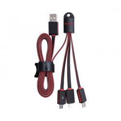 branded Parma 3n1 Light Up Charge Cable - 15 cm, from our range of promotional USB Hubs & Cables