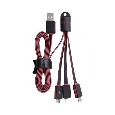 branded Parma 3n1 Light Up Charge Cable - 100 cm, from our range of promotional USB Hubs & Cables