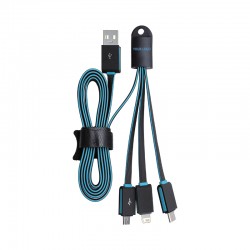 branded Parma 3n1 Light Up Charge Cable - 100 cm, from our range of promotional USB Hubs & Cables