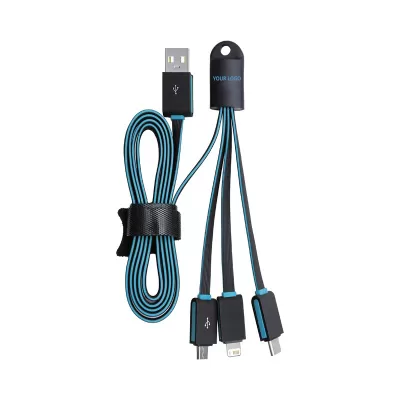 branded Parma 3n1 Light Up Charge Cable - 100 cm, from our range of promotional USB Hubs & Cables