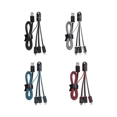 branded Parma 3n1 Light Up Charge Cable - 100 cm, from our range of promotional USB Hubs & Cables
