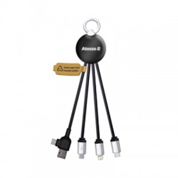 branded Atesso II LED Charge Cable, from our range of promotional USB Hubs & Cables