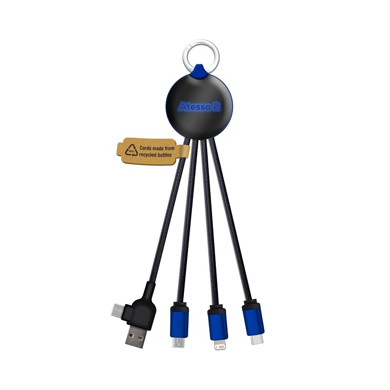 branded Atesso II LED Charge Cable, from our range of promotional USB Hubs & Cables