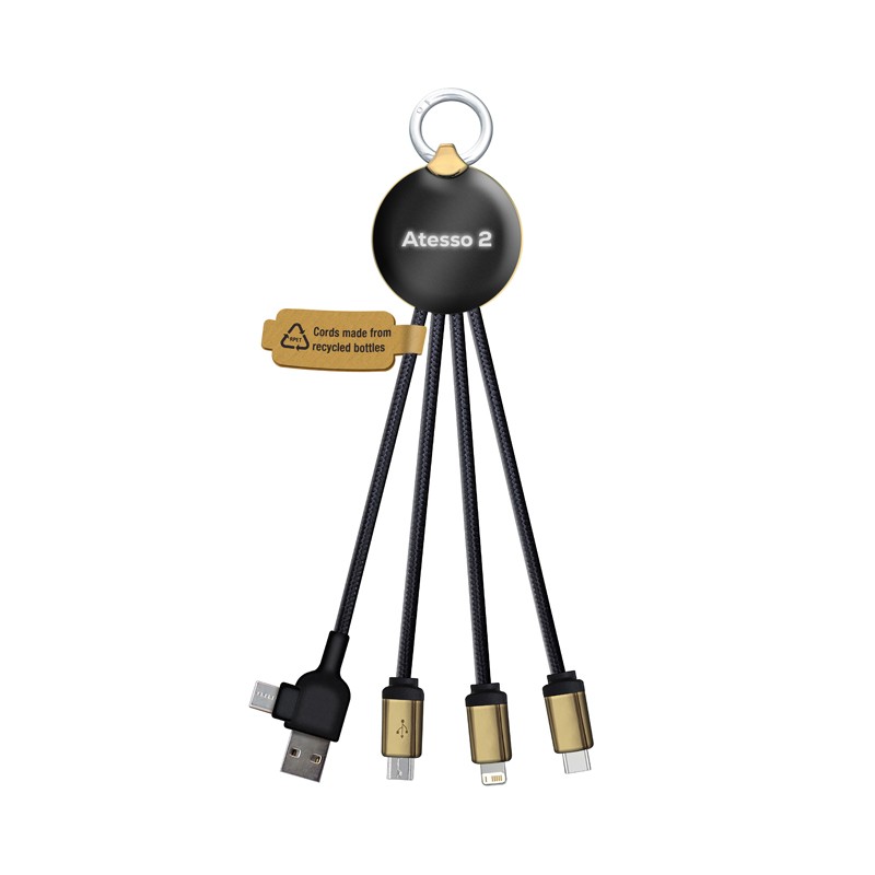 branded Atesso II LED Charge Cable, from our range of promotional USB Hubs & Cables
