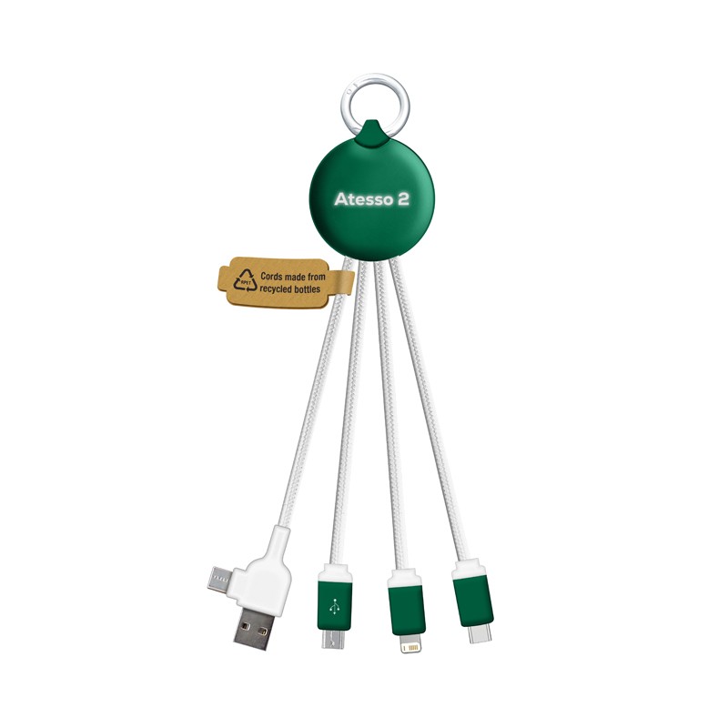 branded Atesso II LED Charge Cable, from our range of promotional USB Hubs & Cables