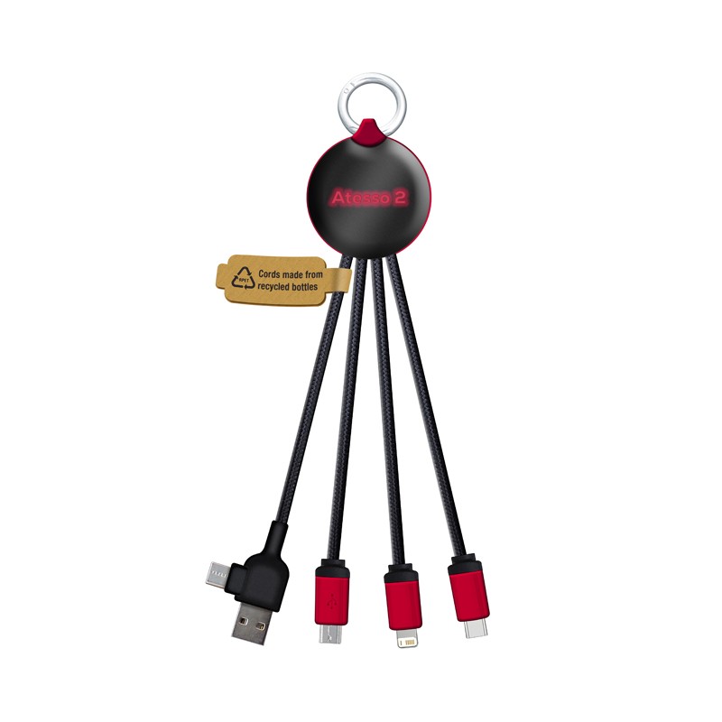 branded Atesso II LED Charge Cable, from our range of promotional USB Hubs & Cables