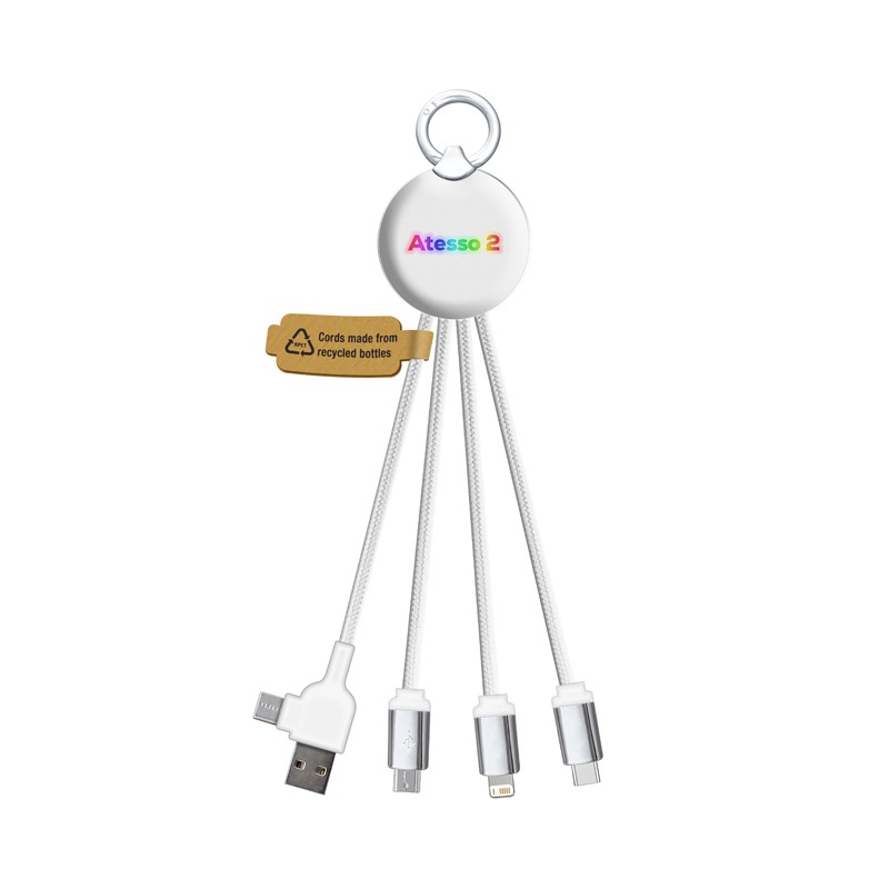 branded Atesso II LED Charge Cable, from our range of promotional USB Hubs & Cables