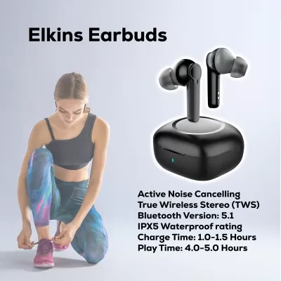 branded Elkins Active Noise Cancelling TWS Earbuds, from our range of promotional Earbuds & Headphones