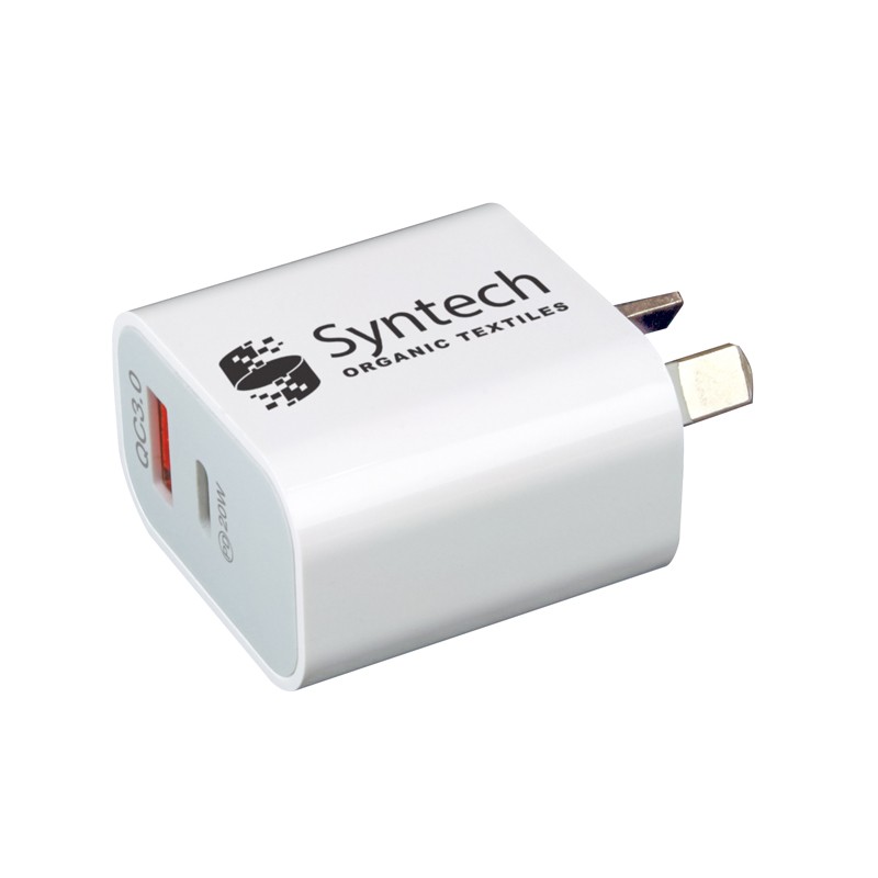 branded Alba 20W Quick Charge 3.0 Wall Charger, from our range of promotional Phone & Tablet Chargers