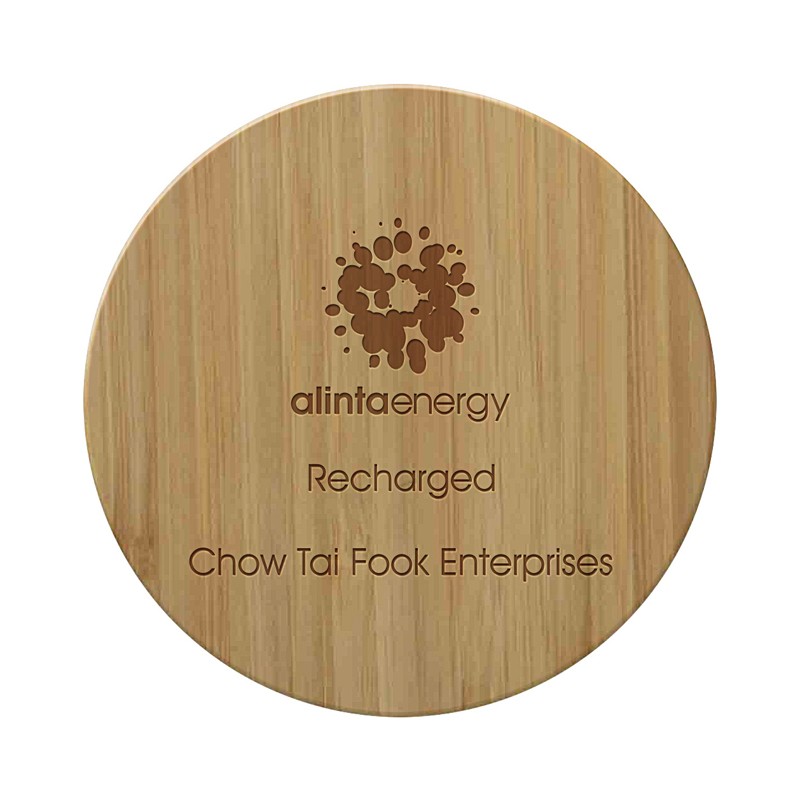 branded Hamilton Wireless Bamboo Fast Charger (10 Watt), from our range of promotional Phone & Tablet Chargers