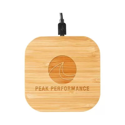 branded Nelson Wireless Bamboo Fast Charger (10 Watt), from our range of promotional Phone & Tablet Chargers