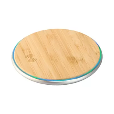 branded Danby Bamboo Wireless Fast 10W Charger , from our range of promotional Phone & Tablet Chargers
