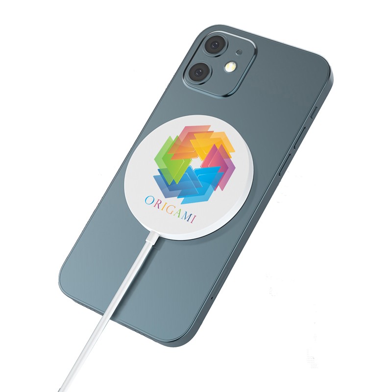 branded Wolf Magnetic Wireless Charger, from our range of promotional Phone & Tablet Chargers