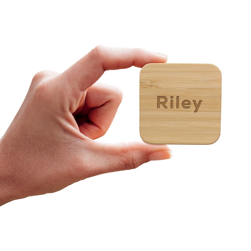 branded Riley Magnetic Bamboo Charger, from our range of promotional Phone & Tablet Chargers