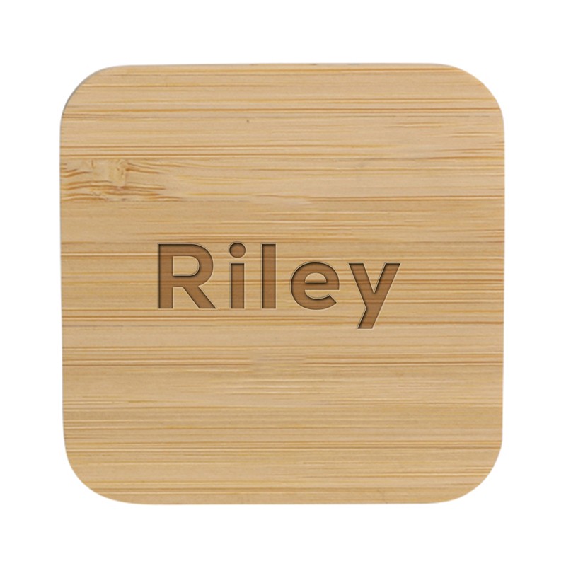 branded Riley Magnetic Bamboo Charger, from our range of promotional Phone & Tablet Chargers