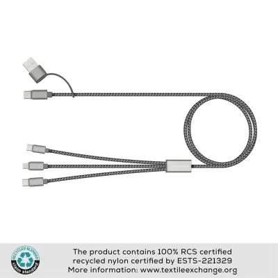 branded Trident 2+ Charge Cable (rPET), from our range of promotional USB Hubs & Cables