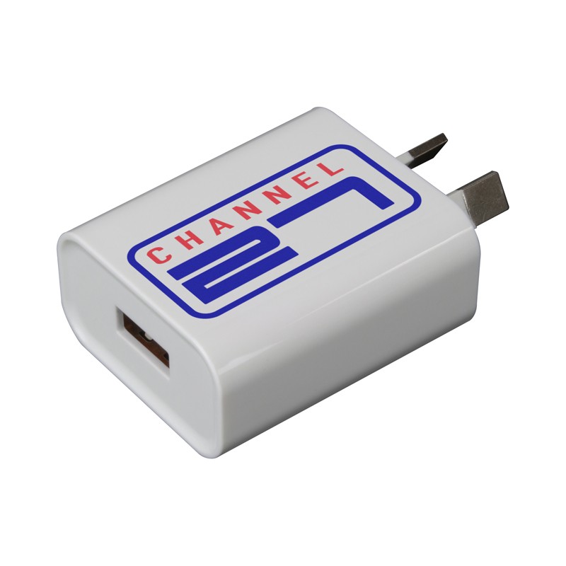 branded Timms Fast USB Wall Charger (QC3.0, 18 Watt), from our range of promotional Phone & Tablet Chargers