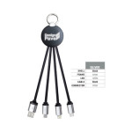 branded Atesso 3n1 Light Up Charge Cable - Round, from our range of promotional USB Hubs &amp; Cables