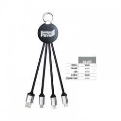 branded Atesso 3n1 Light Up Charge Cable - Round, from our range of promotional USB Hubs & Cables
