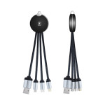 branded Atesso 3n1 Light Up Charge Cable - Round, from our range of promotional USB Hubs &amp; Cables