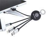 branded Atesso 3n1 Light Up Charge Cable - Round, from our range of promotional USB Hubs &amp; Cables