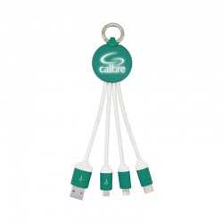 branded Atesso 3n1 Light Up Charge Cable - Round, from our range of promotional USB Hubs & Cables