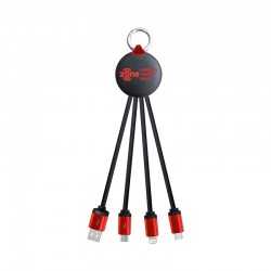 branded Atesso 3n1 Light Up Charge Cable - Round, from our range of promotional USB Hubs & Cables