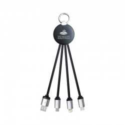branded Atesso 3n1 Light Up Charge Cable - Round, from our range of promotional USB Hubs & Cables