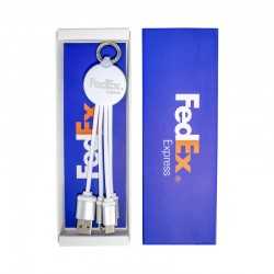 branded Atesso 3n1 Light Up Charge Cable - Round, from our range of promotional USB Hubs & Cables