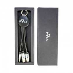 branded Atesso 3n1 Light Up Charge Cable - Round, from our range of promotional USB Hubs & Cables