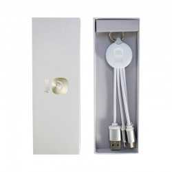 branded Atesso 3n1 Light Up Charge Cable - Round, from our range of promotional USB Hubs & Cables
