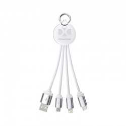 branded Atesso 3n1 Light Up Charge Cable - Round, from our range of promotional USB Hubs & Cables