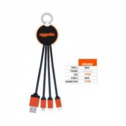 branded Atesso 3n1 Light Up Charge Cable - Round, from our range of promotional USB Hubs & Cables
