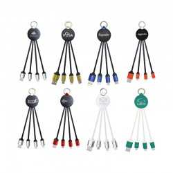 branded Atesso 3n1 Light Up Charge Cable - Round, from our range of promotional USB Hubs & Cables