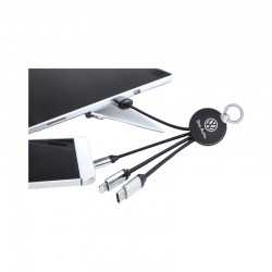 branded Atesso 3n1 Light Up Charge Cable - Round, from our range of promotional USB Hubs & Cables