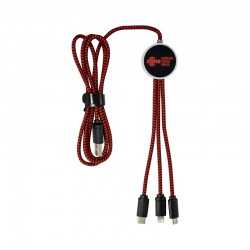branded Trent 3n1 Light Up Cable - 70 cm, from our range of promotional USB Hubs & Cables