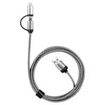 branded Milano 2n1 Fabric Charge &amp; Data Cable, from our range of promotional USB Hubs &amp; Cables