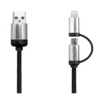 branded Milano 2n1 Fabric Charge &amp; Data Cable, from our range of promotional USB Hubs &amp; Cables