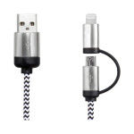 branded Milano 2n1 Fabric Charge &amp; Data Cable, from our range of promotional USB Hubs &amp; Cables