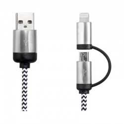 branded Milano 2n1 Fabric Charge & Data Cable, from our range of promotional USB Hubs & Cables